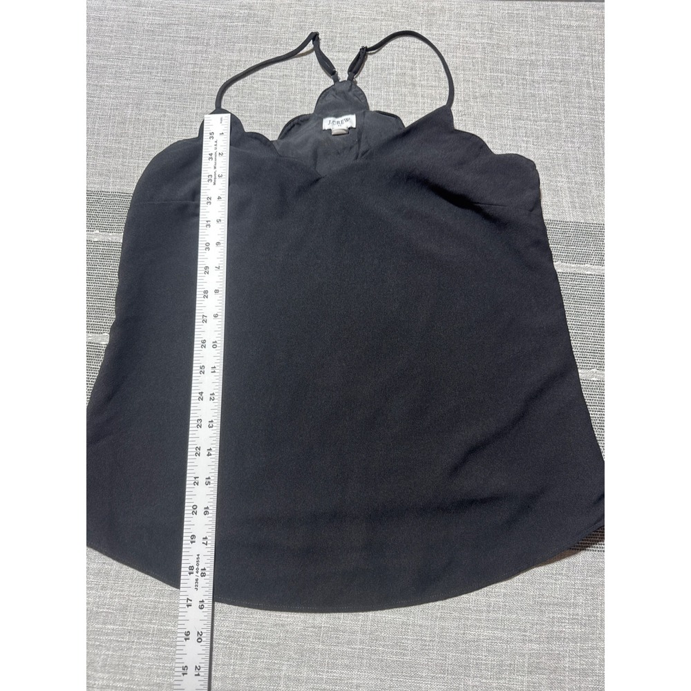 J Crew Black Scalloped Neck Cami Tank Top Womens Size Small